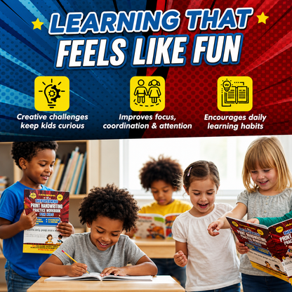 The Superhero Print Handwriting Practice Workbook for Kids